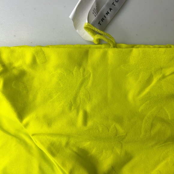 Trina Turk Sway Palm Tree Jacquard Side Tie Bikini Bottom Lemongrass Size 12 NWT - Picture 2 of 6